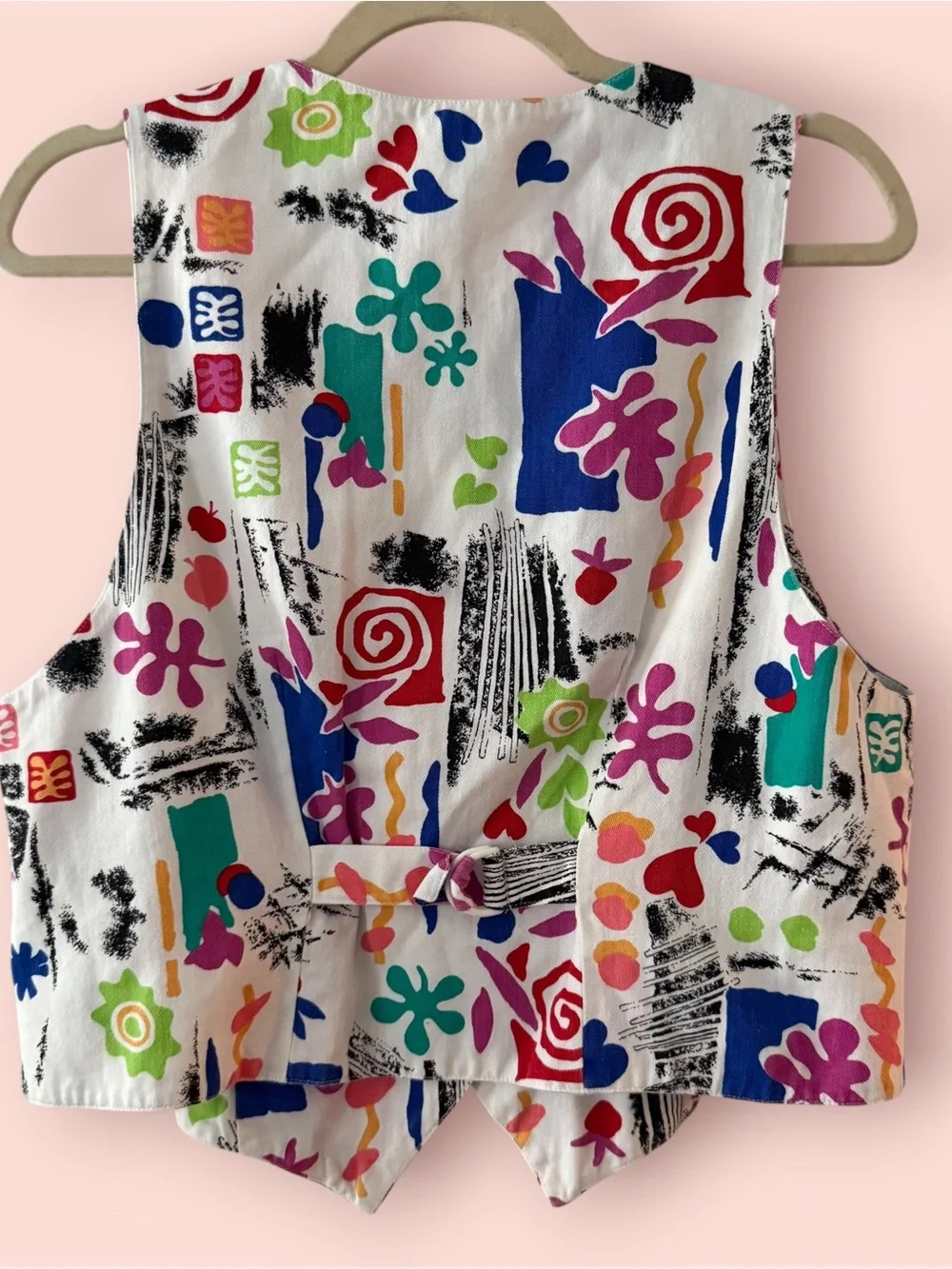 Vintage 80s Abstract Print Jacket & Vest Matching Set